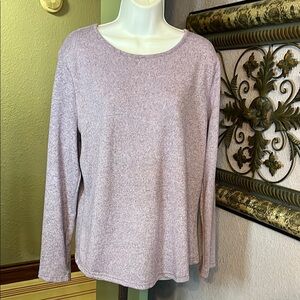 EUC Lavender Sweater Long Sleeve Purple With Back Button Details-Sz XL